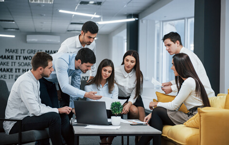 Professional Collaboration In Creative Workspace Station.